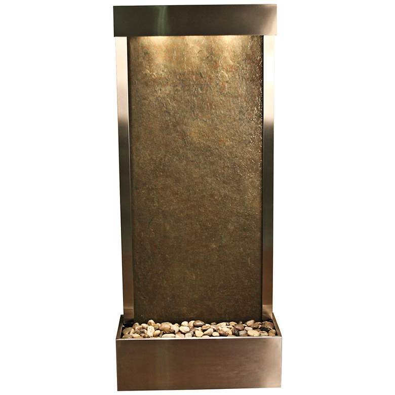 Image 2 Harmony River 70" Rustic Stone Modern Fountain with Light