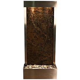 Image1 of Harmony River Steel 70" High Indoor Green Marble Fountain