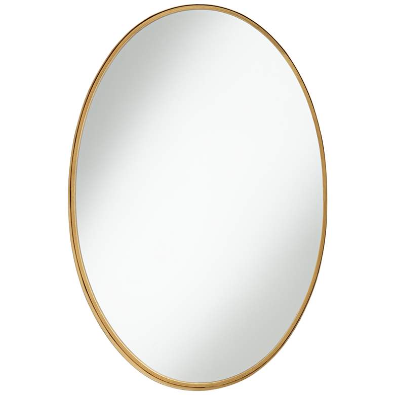 Image 2 Harnes Gold 24 1/4" x 36" Oval Wide Lip Wall Mirror
