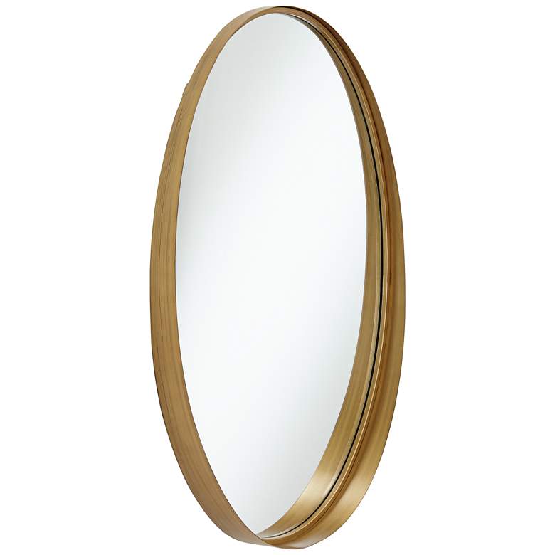 Image 4 Harnes Gold 24 1/4 inch x 36 inch Oval Wide Lip Wall Mirror more views