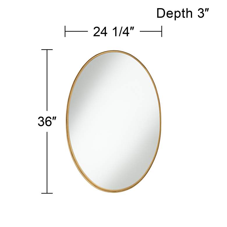 Image 6 Harnes Gold 24 1/4" x 36" Oval Wide Lip Wall Mirror more views