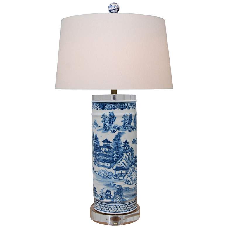 Image 1 Harold Blue and White Chinoiserie Vase Table Lamp