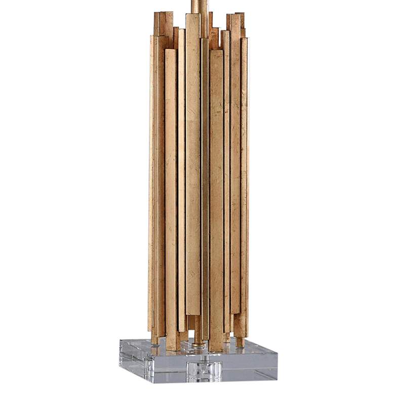 Image 4 Harp and Finial 34" High Venetian Gold Metal Abstract Table Lamp more views