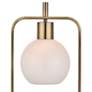 Harp and Finial Crosby 28 1/2" High Opal and Brass Modern Lamp