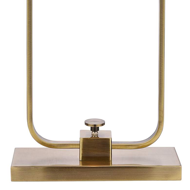 Image 4 Harp and Finial Crosby 28 1/2" High Opal and Brass Modern Lamp more views