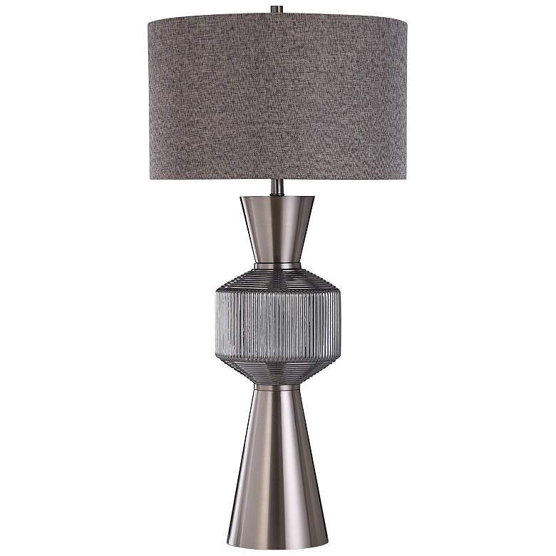 Image 2 Harp and Finial Karla Steel and Silver Glass Table Lamp