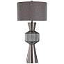 Harp and Finial Karla Steel and Silver Glass Table Lamp