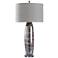 Harp and Finial Lansing Charcoal Reverse Glass Table Lamp