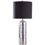 Harp and Finial Marbella Chrome Metal and Glass Table Lamp