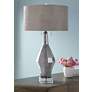 Harp and Finial Marion Faceted Gray Glass Vase Table Lamp