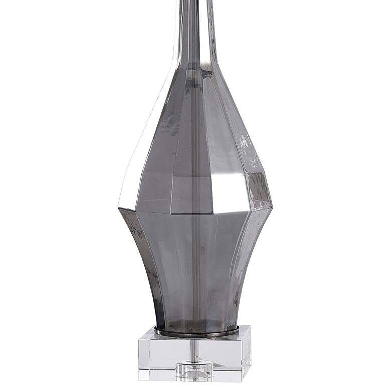 Image 5 Harp and Finial Marion Faceted Gray Glass Vase Table Lamp more views