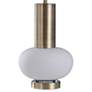 Harp and Finial Palmer Brushed Brass Metal Table Lamp