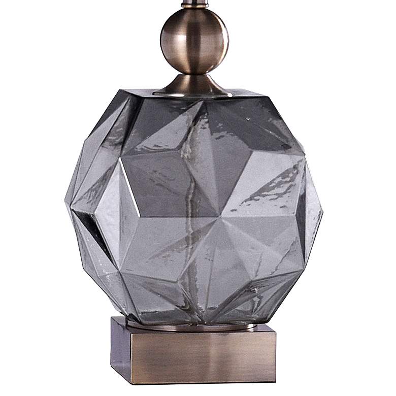 Image 5 Harp and Finial Richmond 30" High Smoked Gray Glass Table Lamp more views