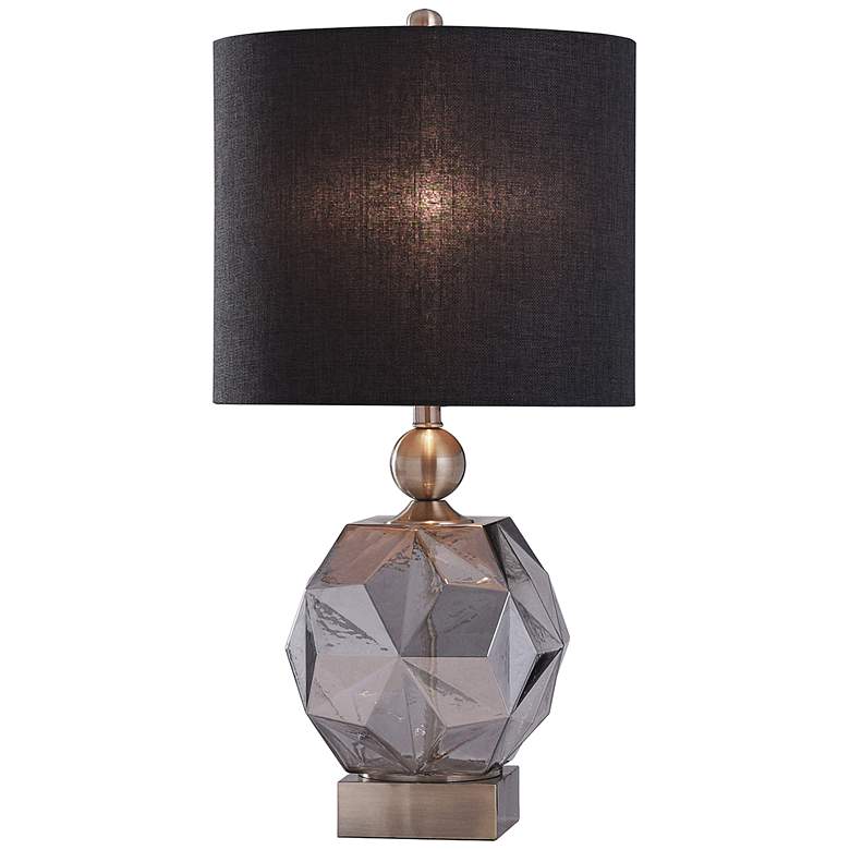 Image 6 Harp and Finial Richmond 30" High Smoked Gray Glass Table Lamp more views