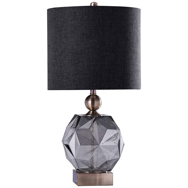 Image 2 Harp and Finial Richmond Smoked Gray Glass Table Lamp