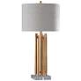 Harp and Finial Venetian Gold Metal Abstract Table Lamp