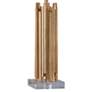 Harp and Finial Venetian Gold Metal Abstract Table Lamp