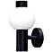 Harp & Finial 12"H Matte Black Wall Sconce w/ Cream Shade