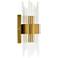 Harp & Finial 15.5"H Brass Wall Sconce w/ Clear Shade
