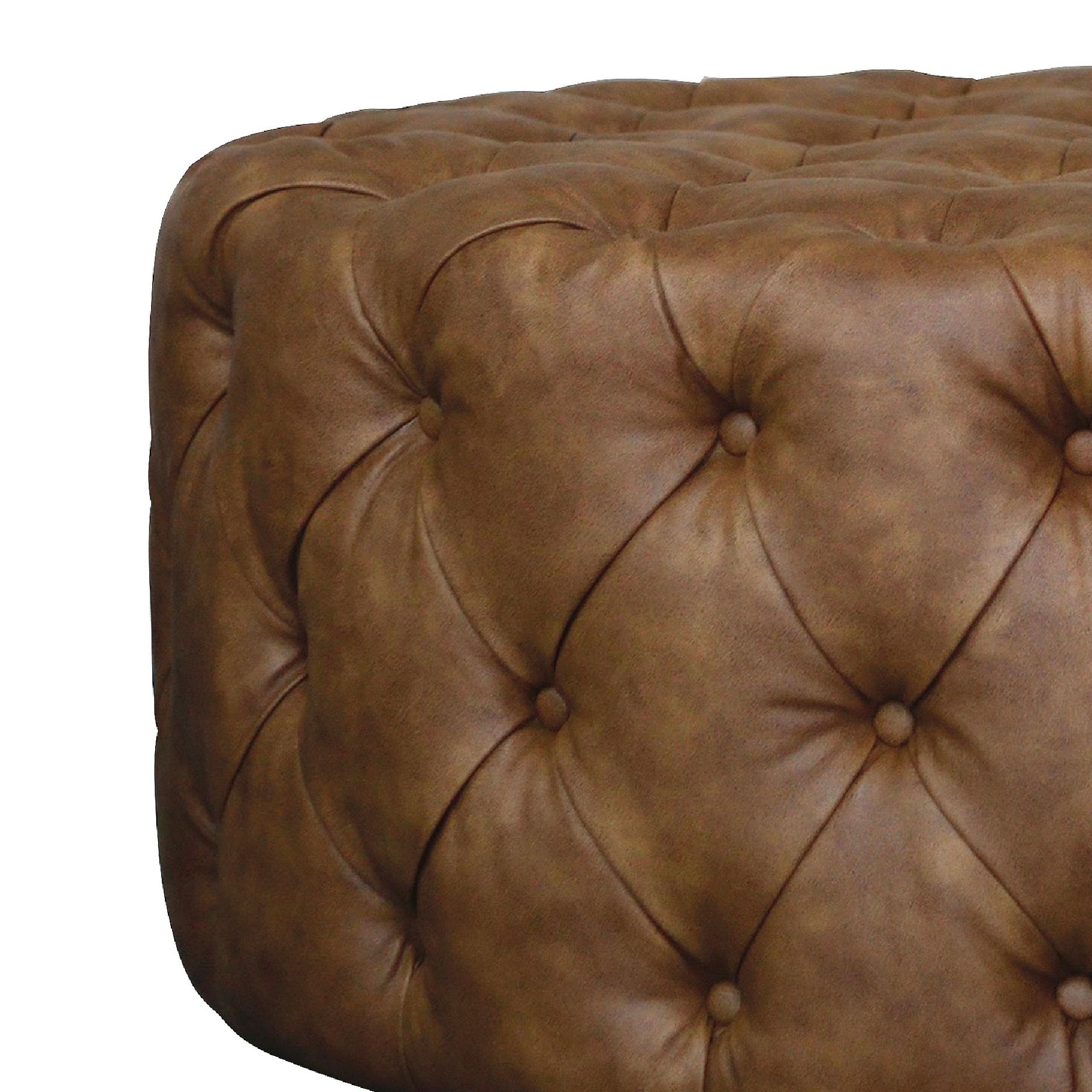 Image 2 Harp & Finial 17.25" High Chocolate Ottoman more views