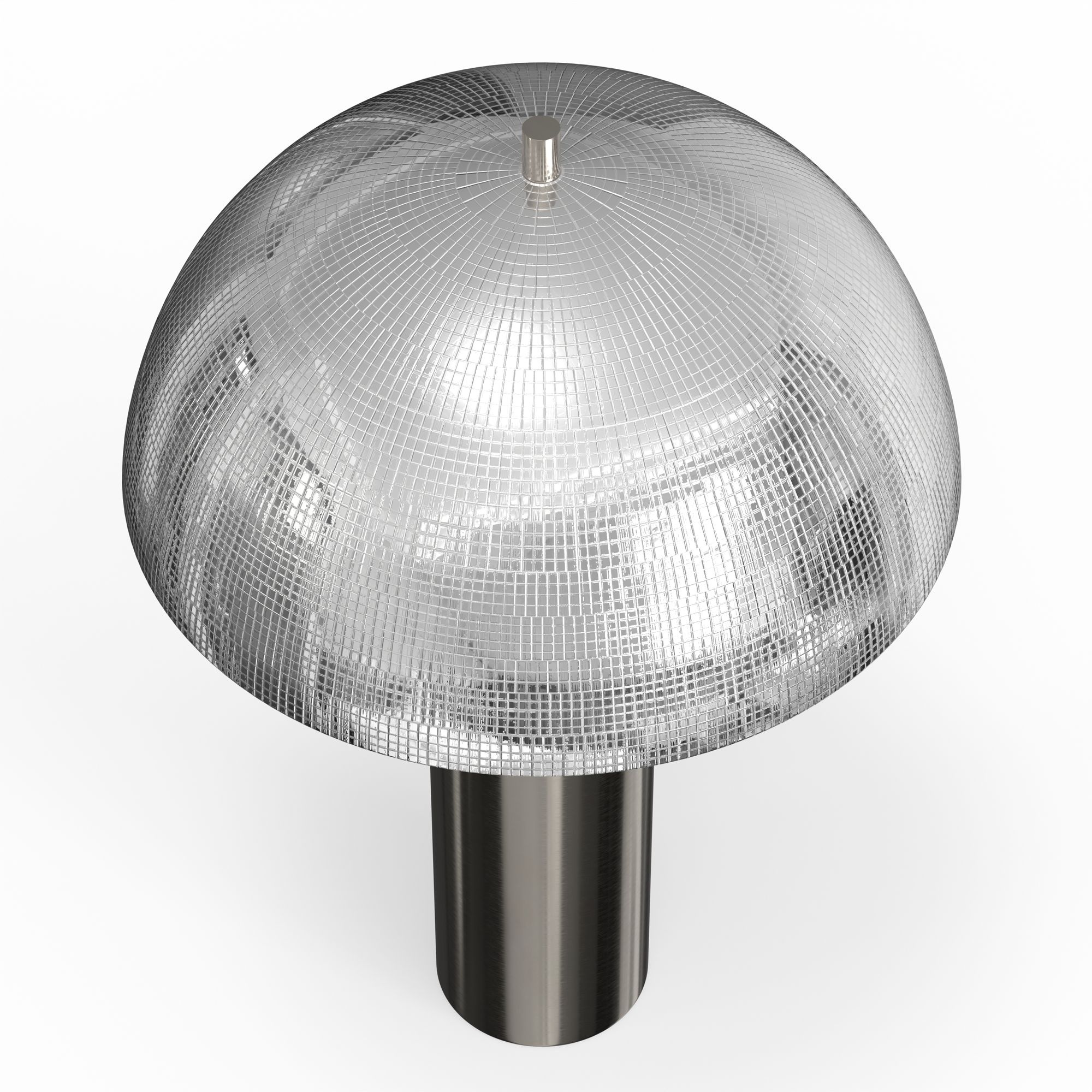 Image 2 Harp & Finial 24"H Chrome Table Lamp w/ Chrome Shade more views