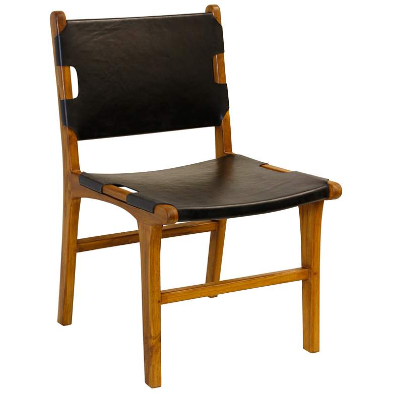 Image 1 Harp & Finial 33.5" High Black Natural Dining Chair