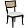 Harp & Finial 36" High Natural Rattan Cream Black Dining Chair
