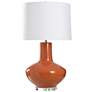2_Harp & Finial 37.5"H Orange Table Lamp w/ White Shade