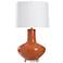 Harp & Finial 37.5"H Orange Table Lamp w/ White Shade