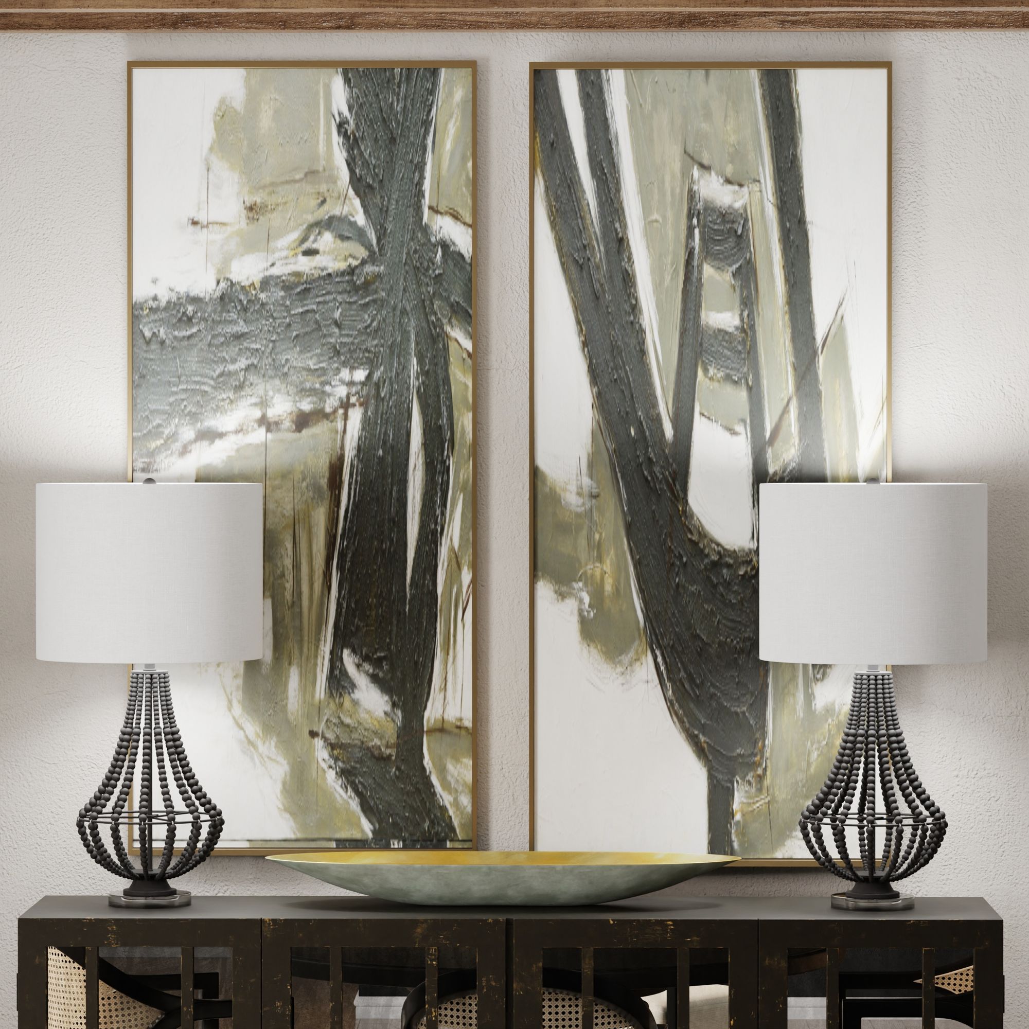 Image 3 Harp & Finial 37.75"H Matte Black Table Lamp w/ Natural Linen Shade more views