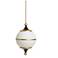 Harp & Finial Bendict 14"W Black Gold Milk Pendant w/ Milk White Shade