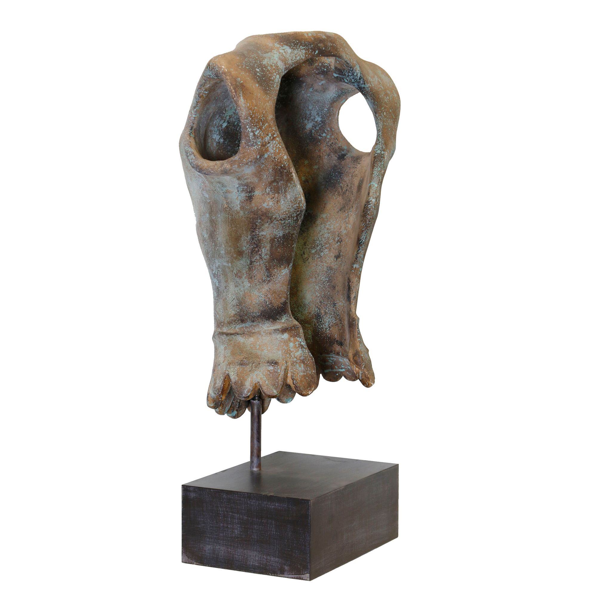 Image 2 Harp & Finial Brutus Bust Concrete Finish on Resin with Iron Base more views