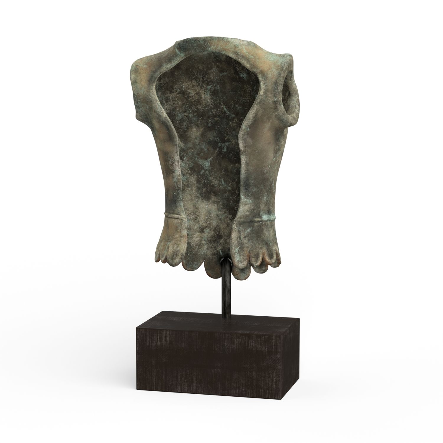 Image 3 Harp & Finial Brutus Bust Concrete Finish on Resin with Iron Base more views