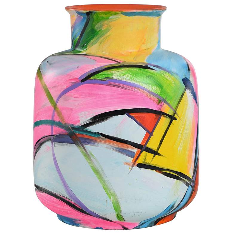 Image 1 Harp & Finial Cana Vase Multi Color Finish on Ceramic