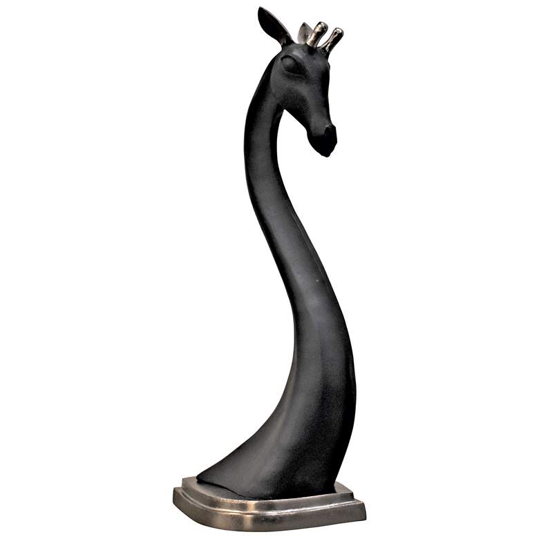 Image 1 Harp & Finial Giraffe Statue Black Antique Nickel Large