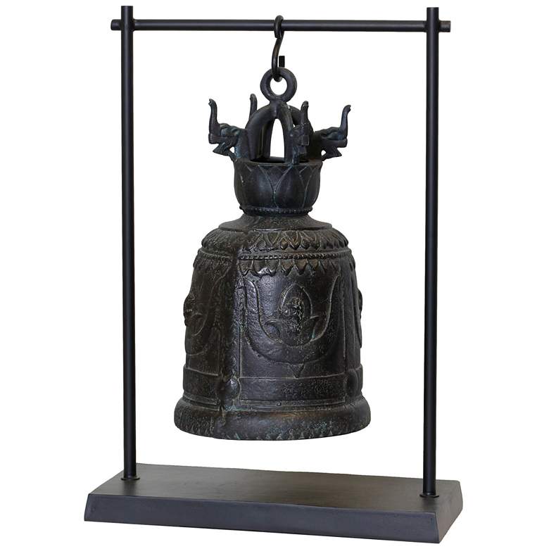 Image 1 Harp & Finial Gola Antique Bell Matte Verdigris Matte Black