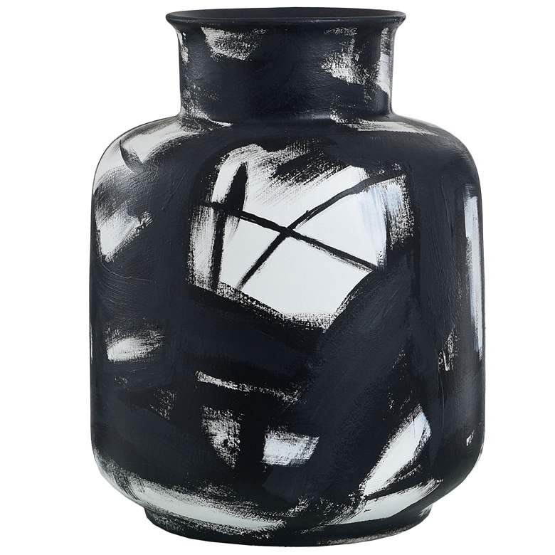 Image 1 Harp & Finial Tip Vase Black/White Finish on Ceramic