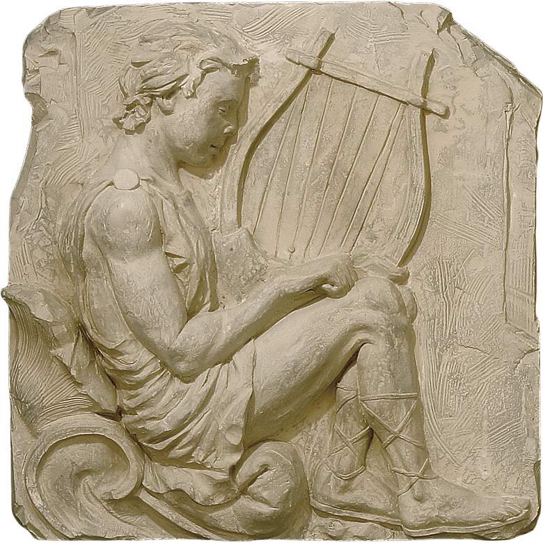 Image 1 Harp Player Resin Plaque