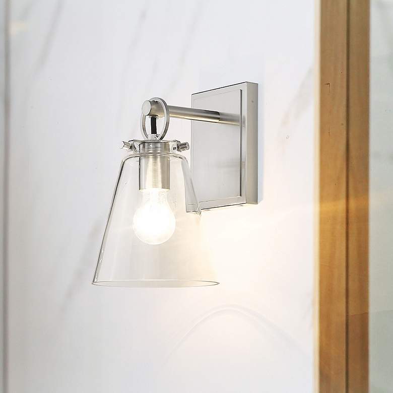 Image 1 Harper 10 1/2" High Brushed Nickel Wall Sconce