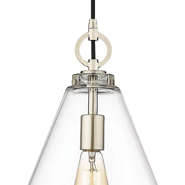 Image 2 Harper 11 1/2" Wide Brushed Nickel Cone Mini Pendant more views