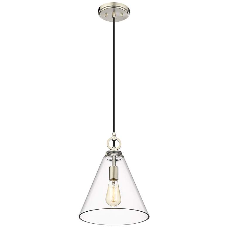 Image 4 Harper 11 1/2" Wide Brushed Nickel Cone Mini Pendant more views