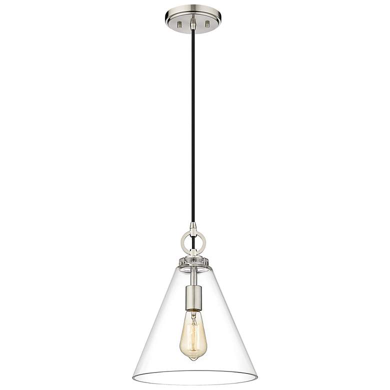 Image 5 Harper 11 1/2" Wide Brushed Nickel Cone Mini Pendant more views