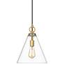 1_Harper 11 1/2" Wide Rubbed Brass Mini Pendant
