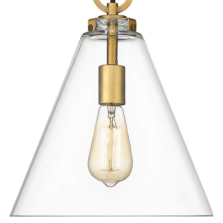 Image 2 Harper 11 1/2" Wide Rubbed Brass Mini Pendant more views