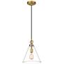3_Harper 11 1/2" Wide Rubbed Brass Mini Pendant more views