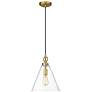 4_Harper 11 1/2" Wide Rubbed Brass Mini Pendant more views
