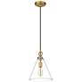 5_Harper 11 1/2" Wide Rubbed Brass Mini Pendant more views