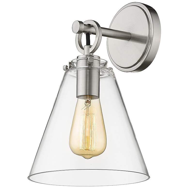 Image 1 Harper 12 1/4" High Brushed Nickel Wall Sconce