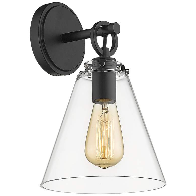 Image 3 Harper 12 1/4" High Matte Black Wall Sconce