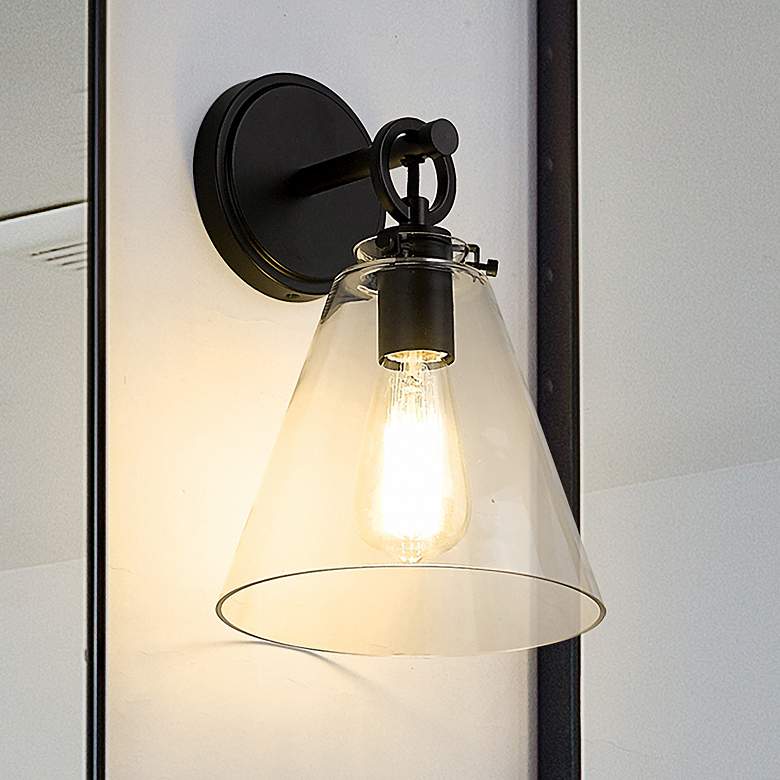 Image 2 Harper 12 1/4" High Matte Black Wall Sconce